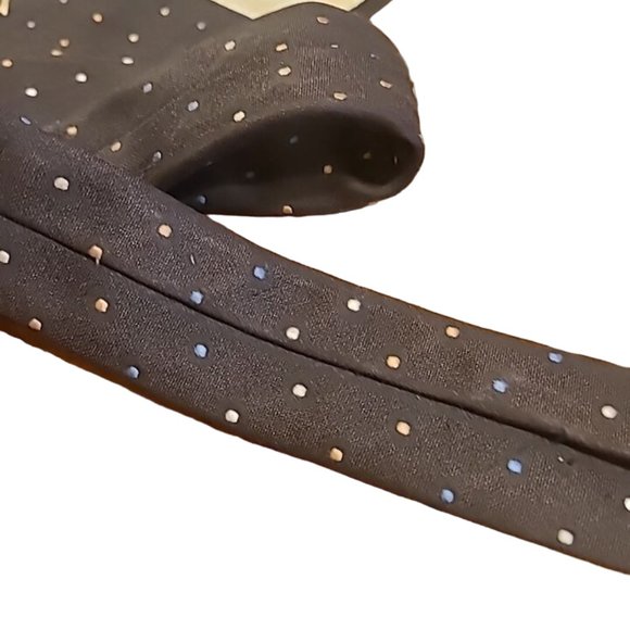 Givenchy Monsieur Tie Silk Blend Brown Polka Dot Casual Formal Classic Logo - Picture 6 of 13